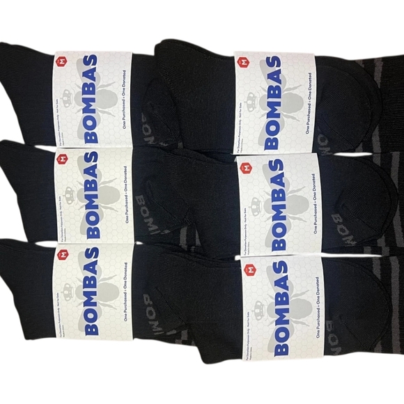 Lot Of (6) Pairs Bombas Women’s Calf S Liocks Black Size Medium - Picture 2 of 3
